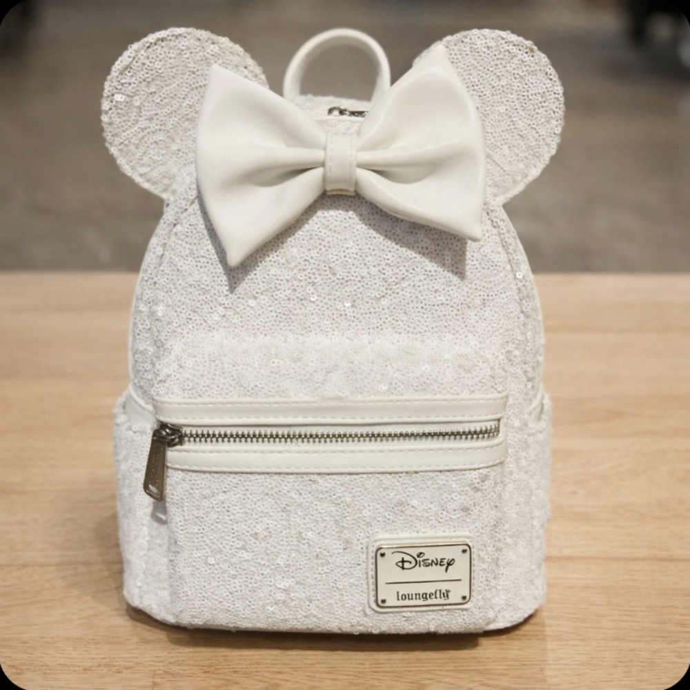 ✨ Disney Loungefly Minnie Wedding Sequin Mini Backpack ✨